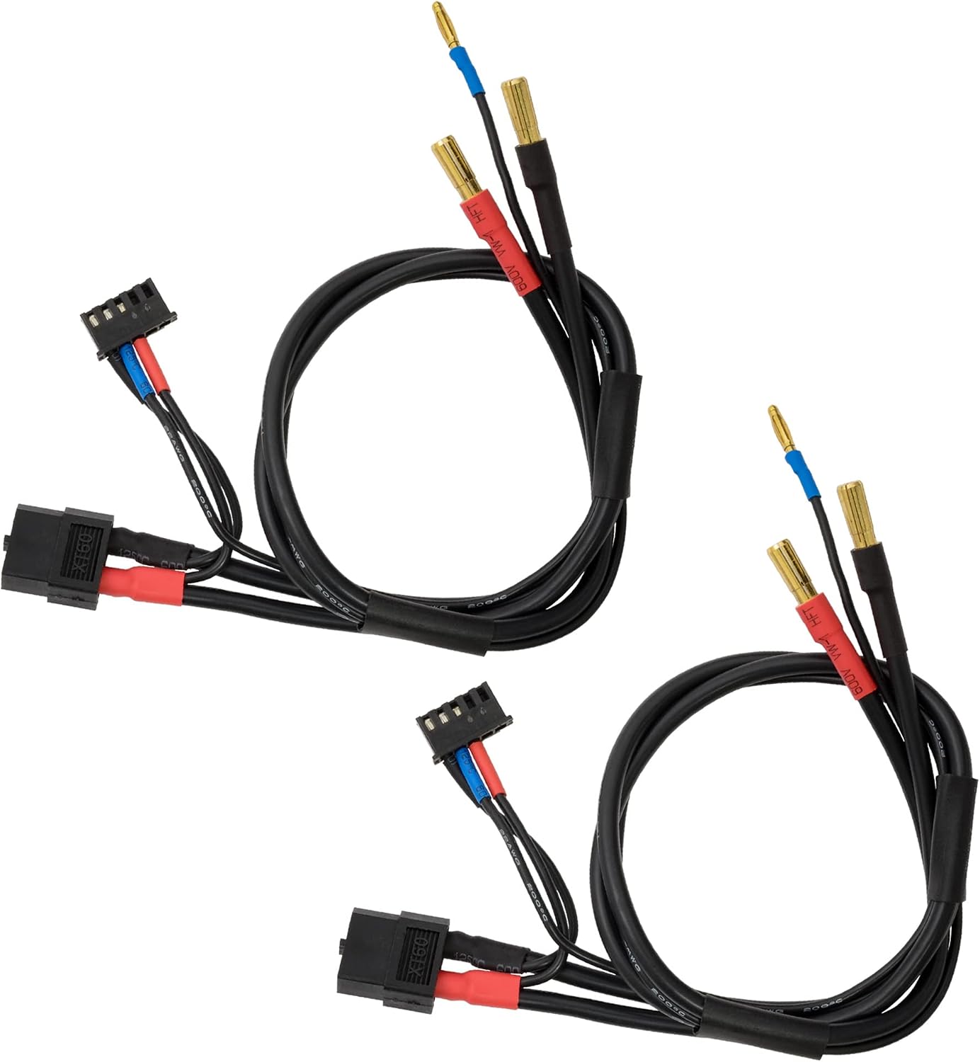 HiTEC HMJ464-2P XT60 Banana Plug Connector Cable for 2S (2 pieces) - BanzaiHobby