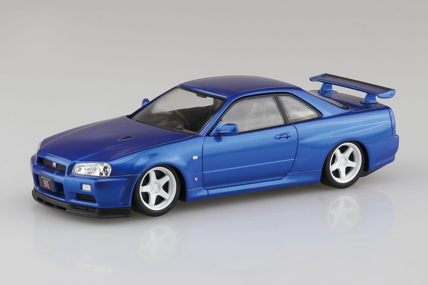 Aoshima 1/32 RakuPla Snap Kit No.12CU-BB Nissan R34 Skyline GT-R Custom Wheels (Bayside Blue)