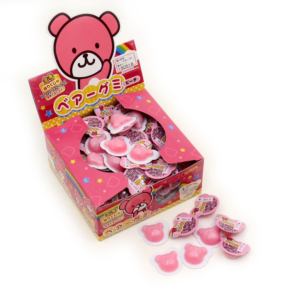 Tanseido Bear Gummies - Peach, 1 box (100 pcs) - BanzaiHobby
