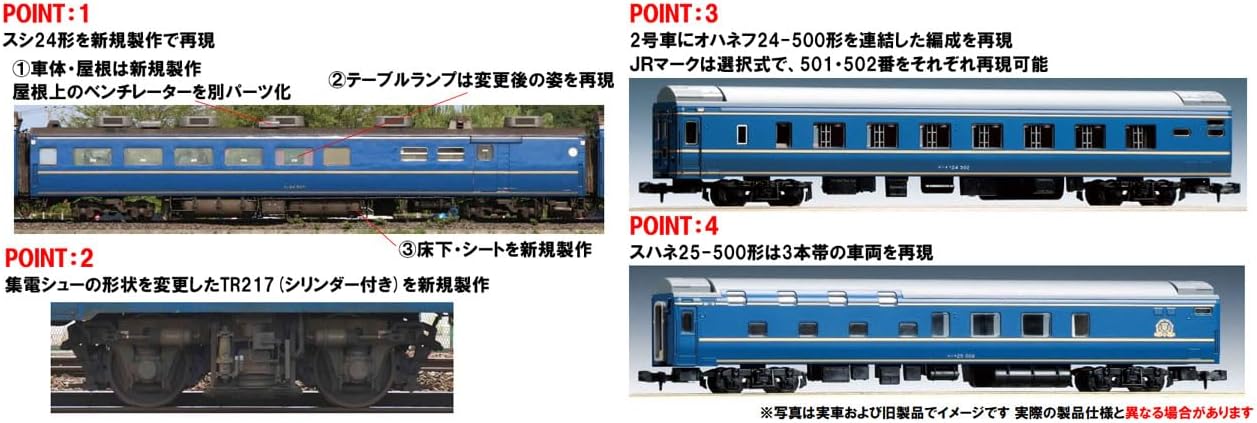 TOMIX 98870 N Gauge JR 24-25 Series Express Sleeper Car (Hokutosei/Mixed Formation) Basic Set (6 Cars)