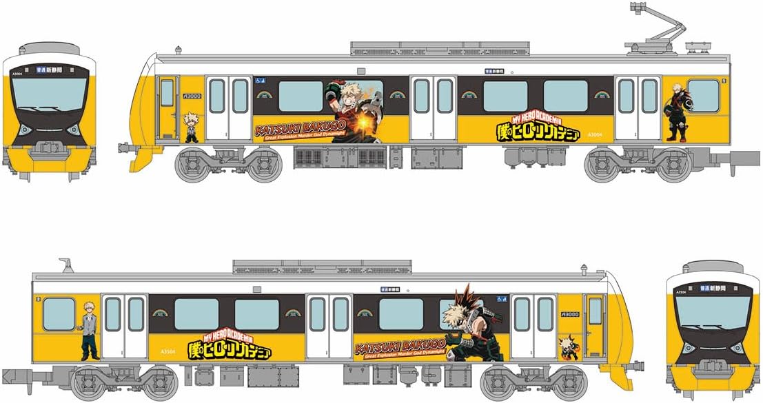 TOMYTEC 321934 Railway Collection Shizuoka Railway A3000 Type My Hero Academia Bakugo Katsumi 2-Car Set - BanzaiHobby