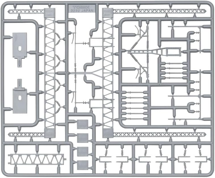TOMIX 3282 N Gauge Double-Track High-Voltage Line Truss for Overhead Poles (12 Pieces) - BanzaiHobby