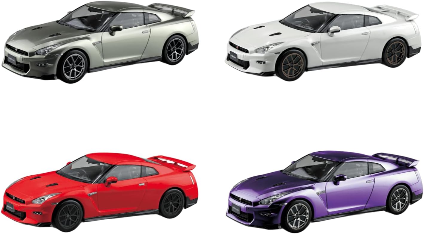 Aoshima 1/32 RakuPla Snap Kit No.03CU-MP Nissan R35 Nissan GT-R 2024 Custom Wheel (Metallic Purple) - BanzaiHobby