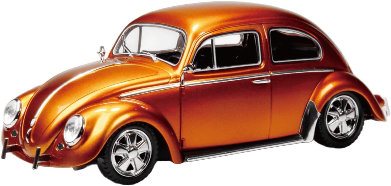Aoshima 1/32 Rakupla Snap Kit No. 20CU-MO Volkswagen Beetle Custom (Metallic Orange) - BanzaiHobby