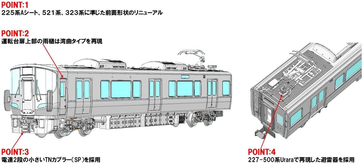TOMIX 97213 N Gauge JR 227 Series Suburban Train (Red Wing) 3 Cars Basic Set - BanzaiHobby