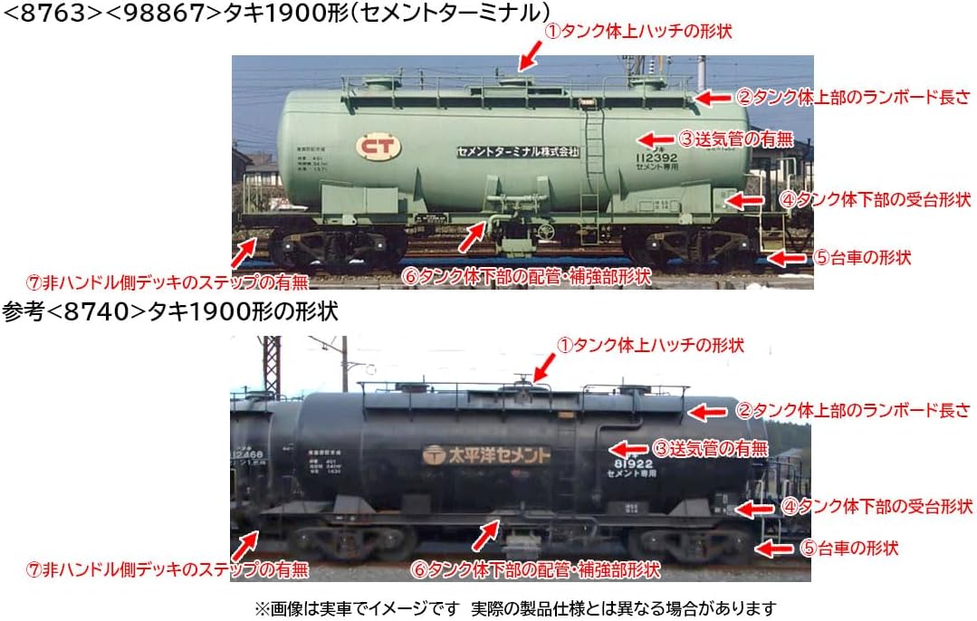 TOMIX 98867 N Gauge Taki 1900 Type Freight Car (Cement Terminal) Set (10 Cars) - BanzaiHobby