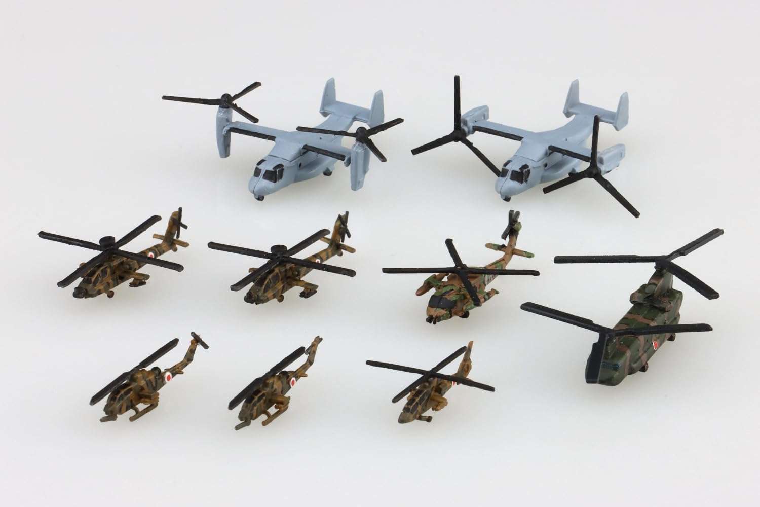Aoshima 067406 1/700 Bunka Kyozai Water Line Series No.556 Ground Self-Defense Force Helicopter Set - BanzaiHobby