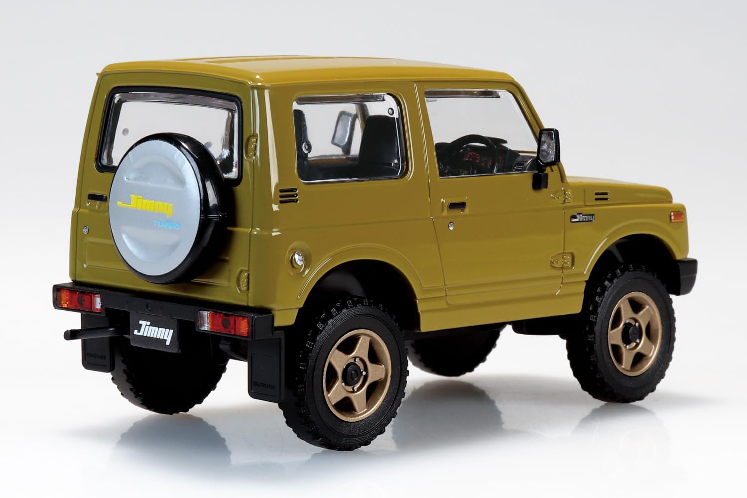 Aoshima 1/32 RakuPla Snap Kit No.18CU-OE Suzuki JA11 Jimny Custom Wheel (Olive) - BanzaiHobby