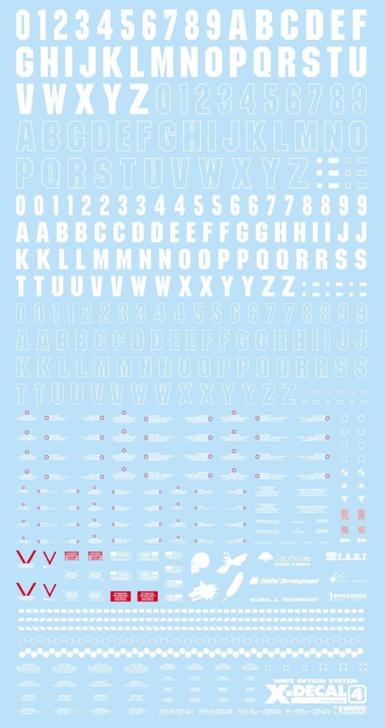 Wave OP471 Option System Series X Decal 4 (White) - BanzaiHobby