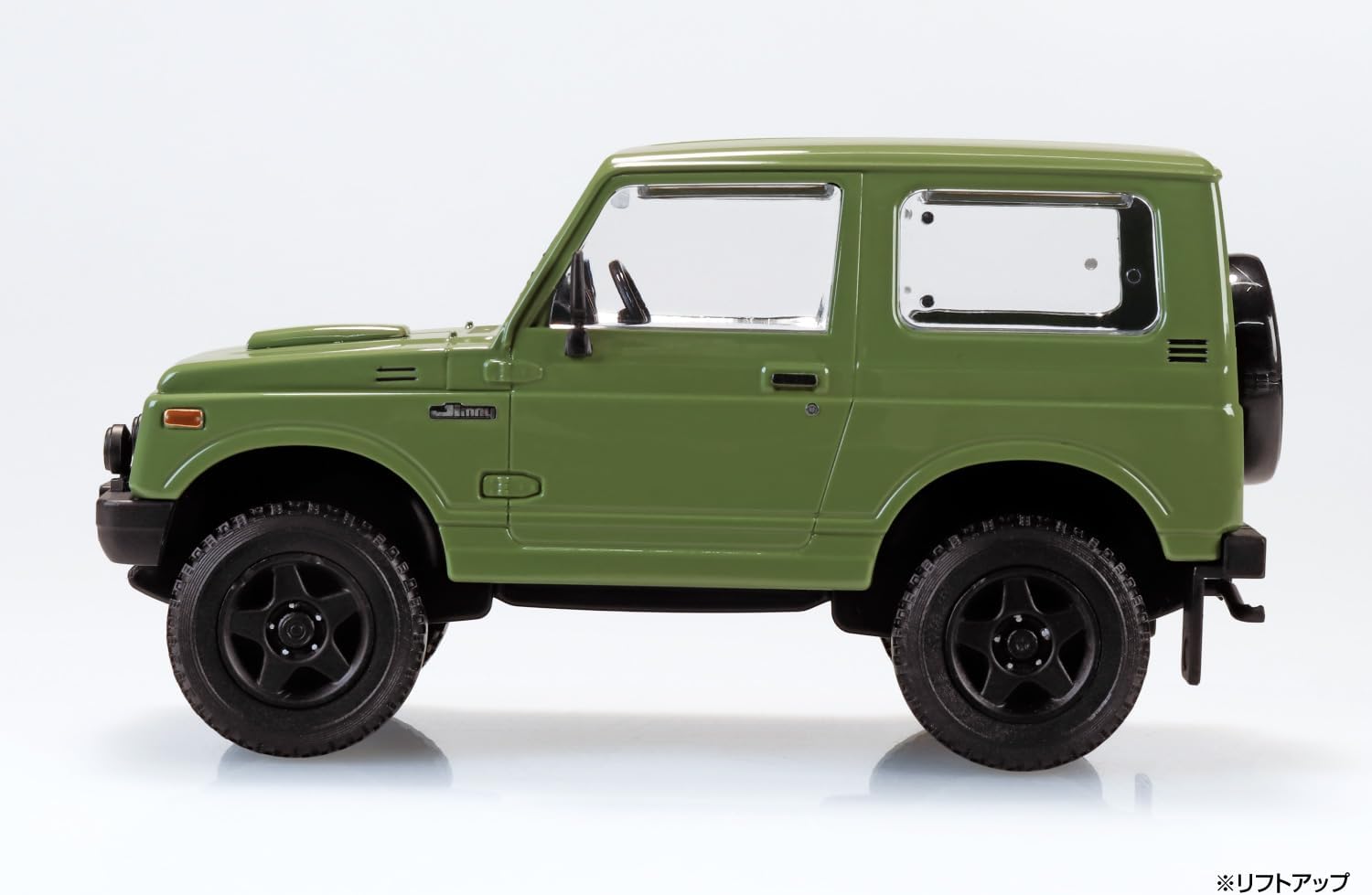 Aoshima 1/32 RakuPla Snap Kit No.18CU-OG Suzuki JA11 Jimny Custom Wheel (Olive Green) - BanzaiHobby