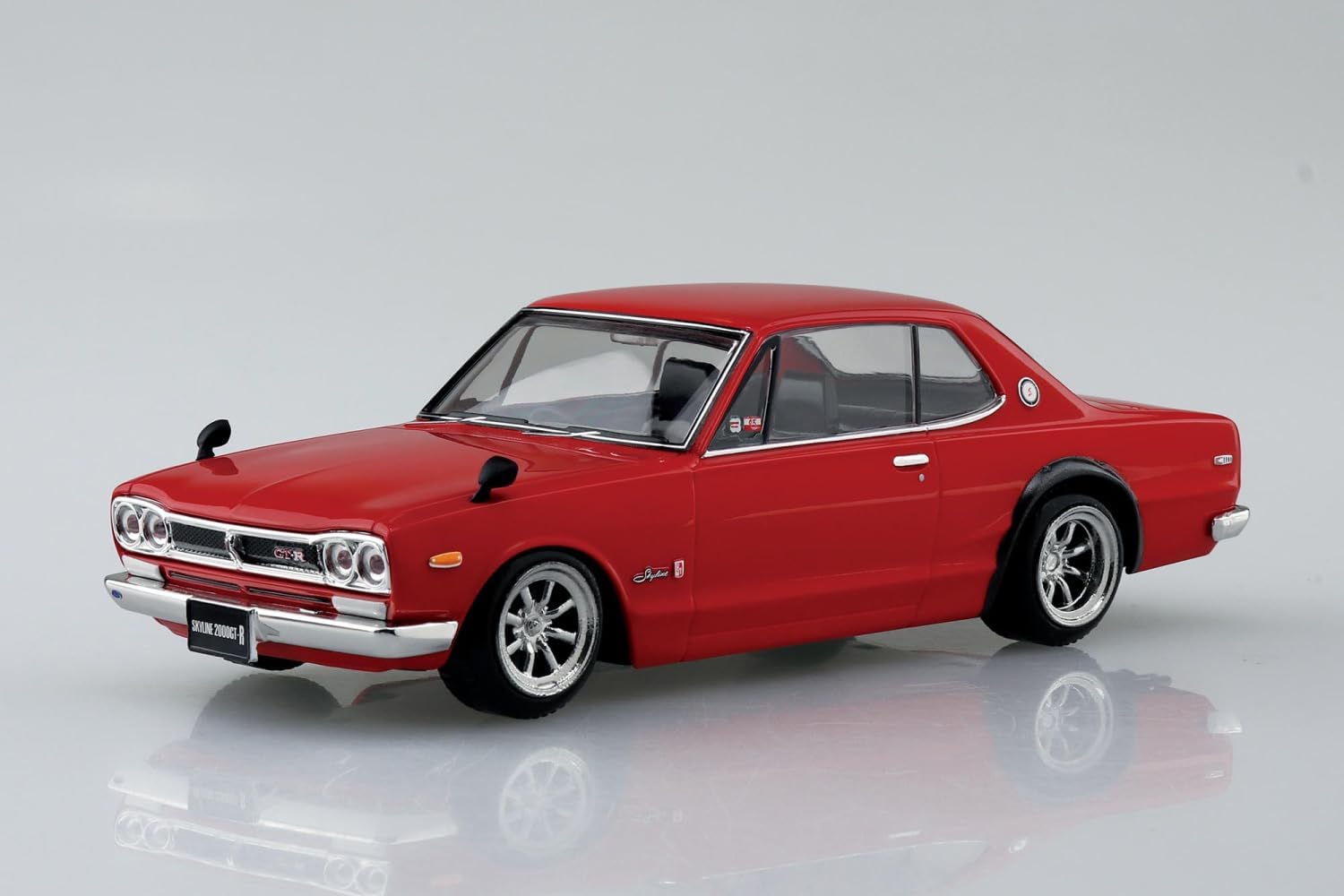 Aoshima 1/32 RakuPla Snap Kit No.16CU-RD Nissan C10 Skyline 2000GT-R Custom Wheel (Red)