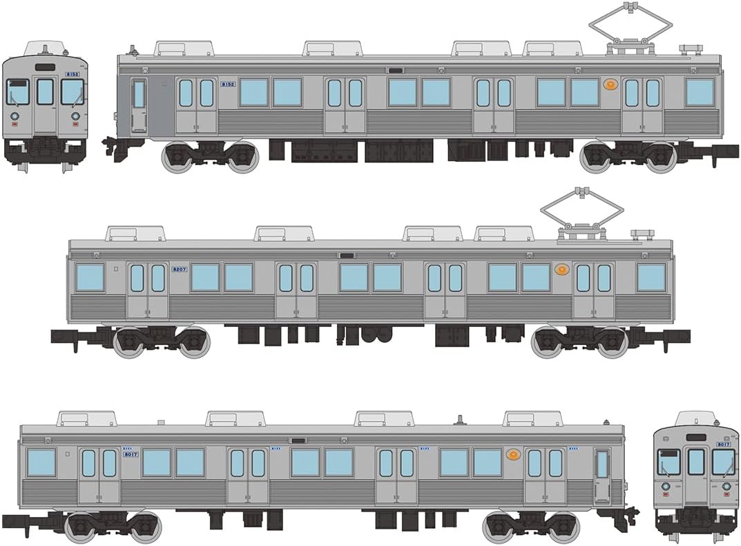 TOMYTEC The Railway Collection Izukyu 8000 Series (TA-7 Formation, Non-Wrapped Car) 3-Car Set F - BanzaiHobby