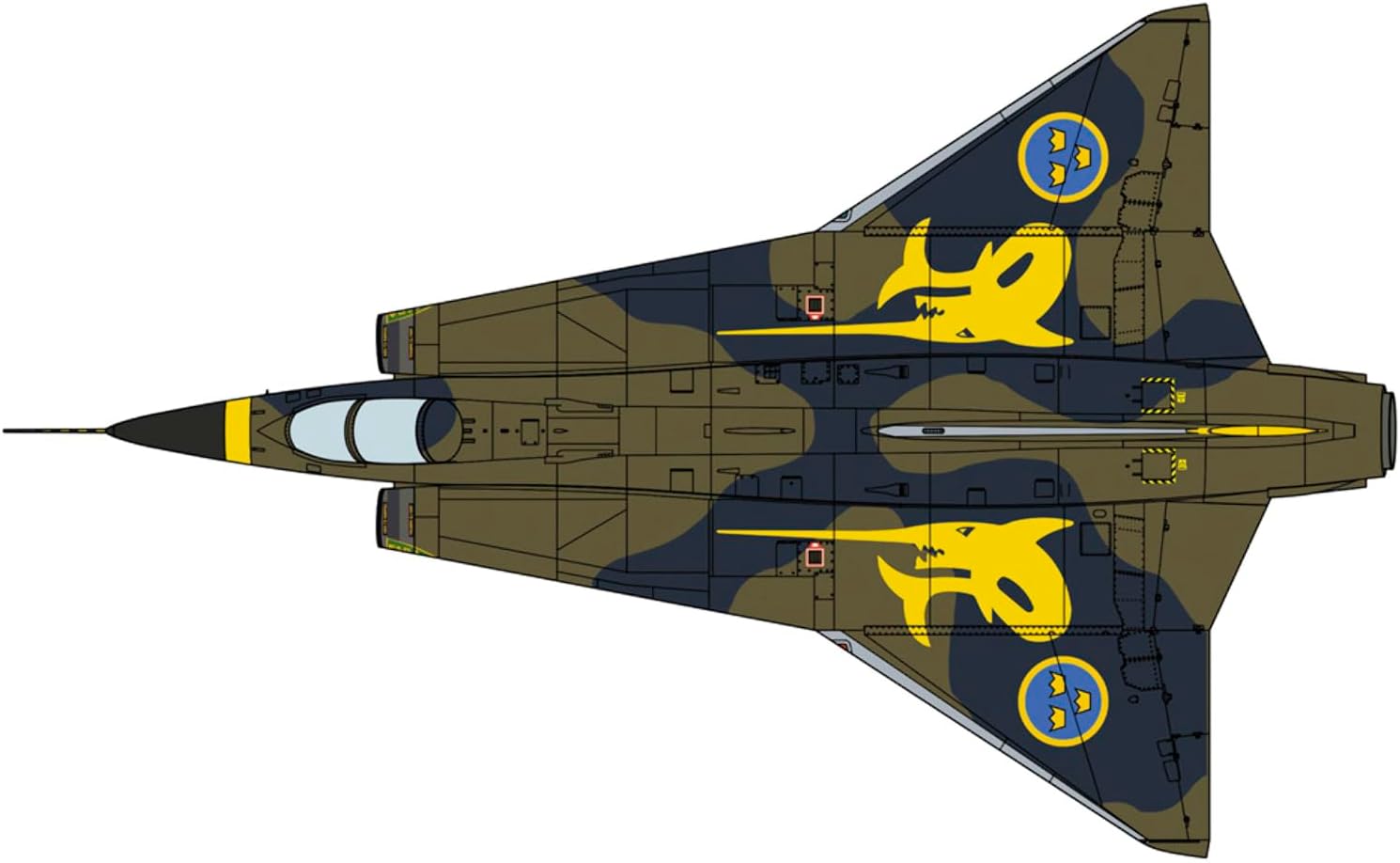 Hasegawa 07547 1/48 Sweden J35J Draken F10 Wing Special Marking - BanzaiHobby