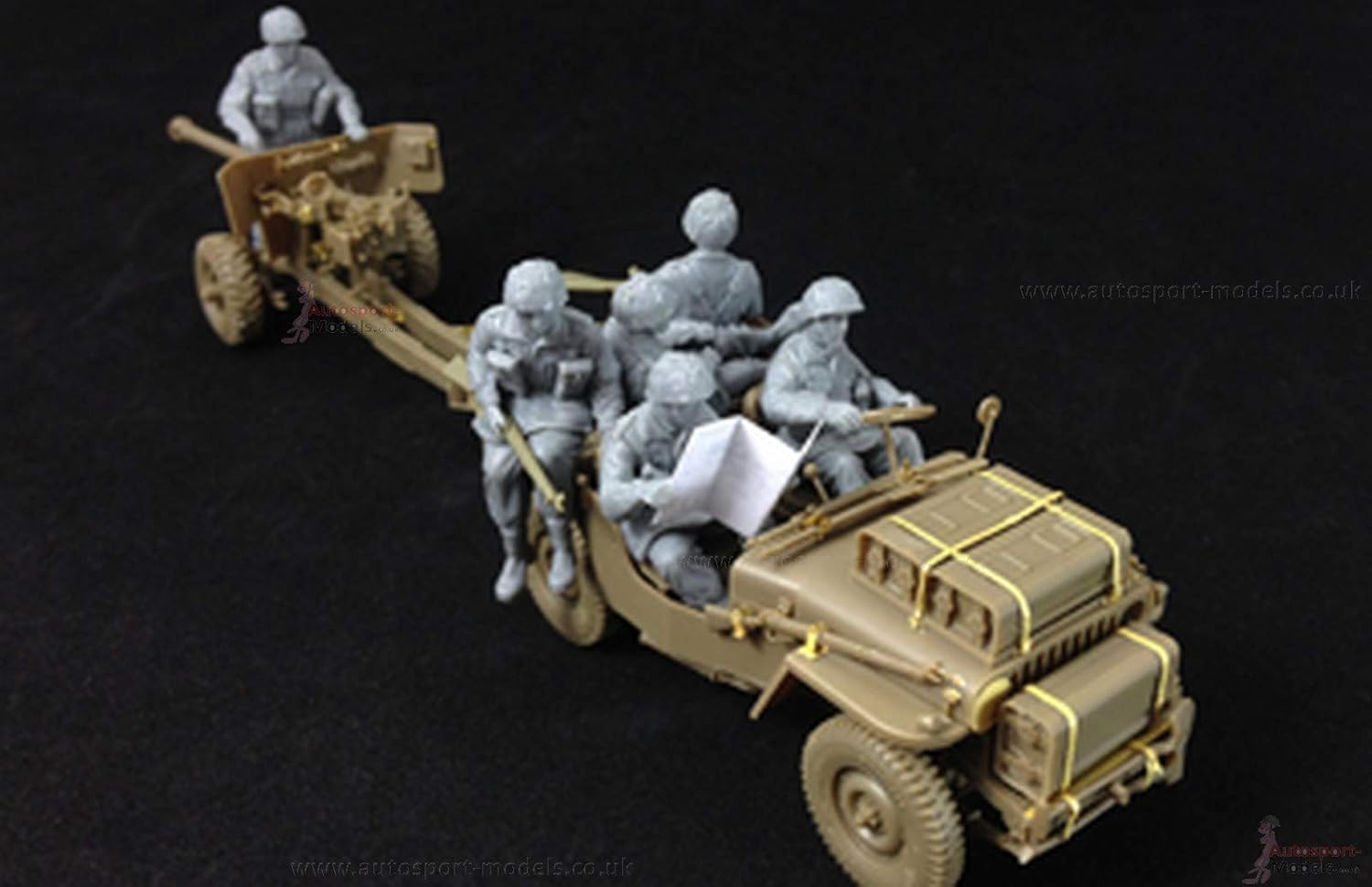 Bronco Models CB35170 1/35 British 6-Pdr Anti-Tank Gun (Airborne) With 1/4 Ton Truck & Crew - BanzaiHobby