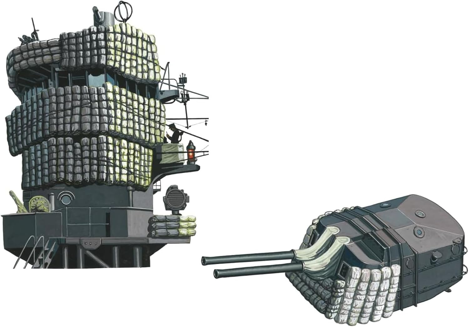 Fine Molds WA46 1/700 IJN Mantlets (Rolled up hammocks) - BanzaiHobby
