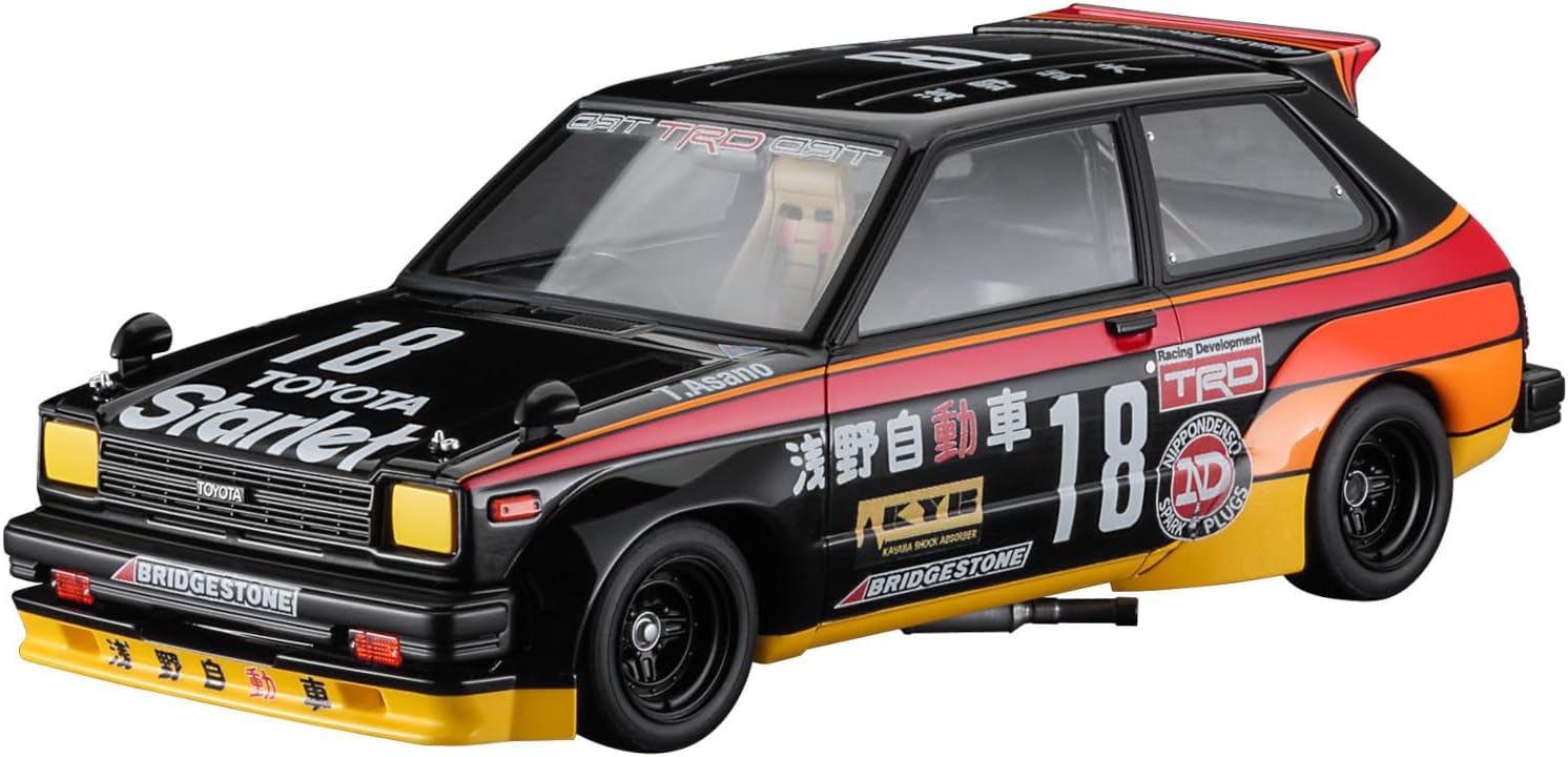 Hasegawa 20734 1/24 Asano Racing Service Starlet KP61 1982 Starlet Grand Cup Race Champion - BanzaiHobby
