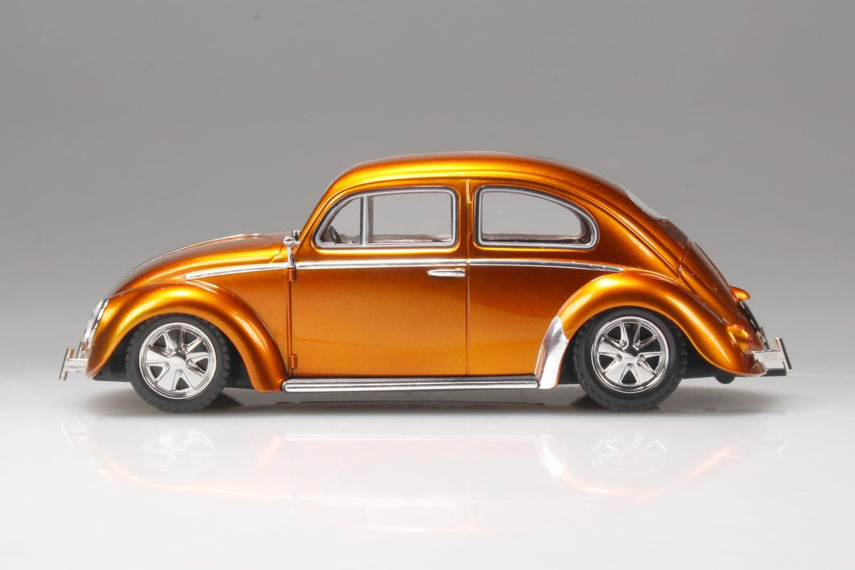 Aoshima 1/32 Rakupla Snap Kit No. 20CU-MO Volkswagen Beetle Custom (Metallic Orange) - BanzaiHobby