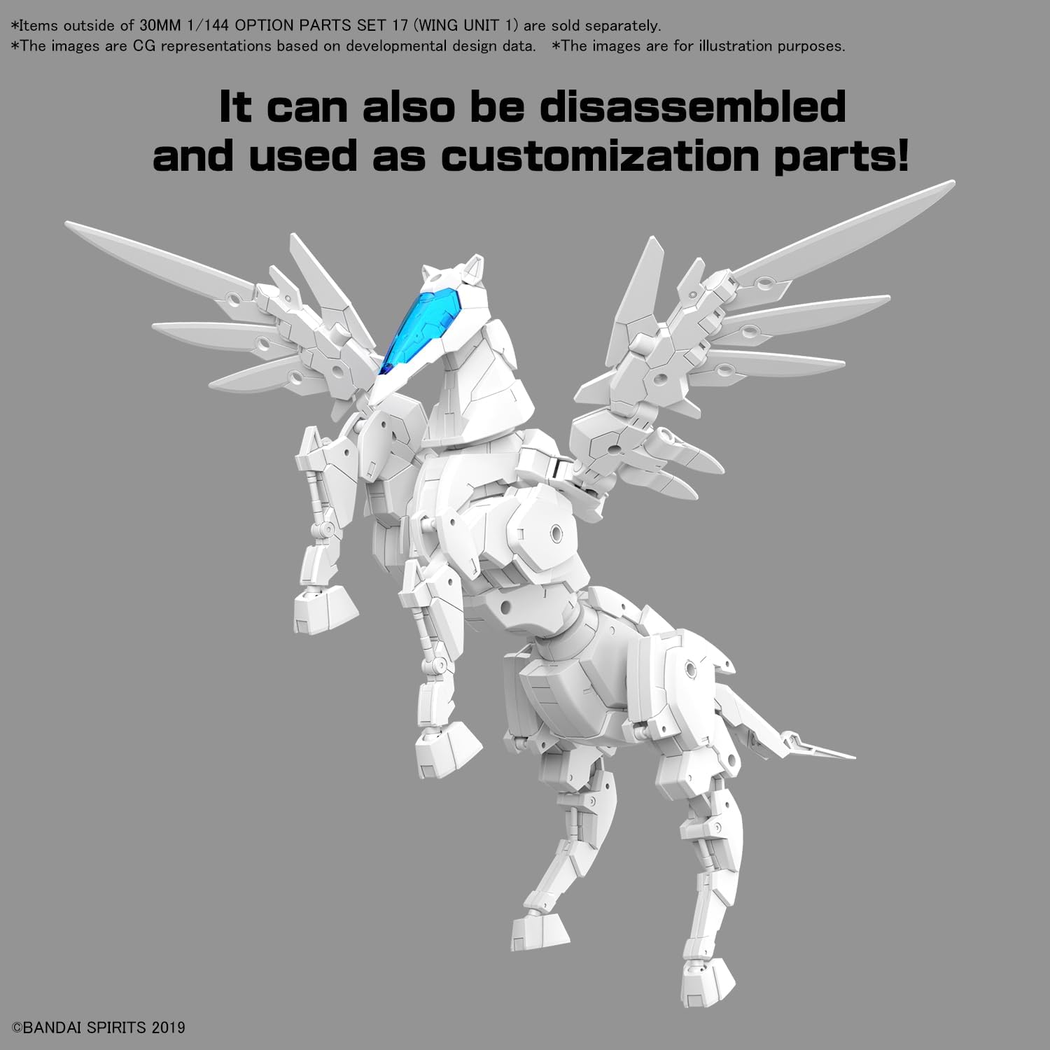 Bandai 30MM W031 1/144  Option Parts Set 17 (Wing Unit 1) - BanzaiHobby