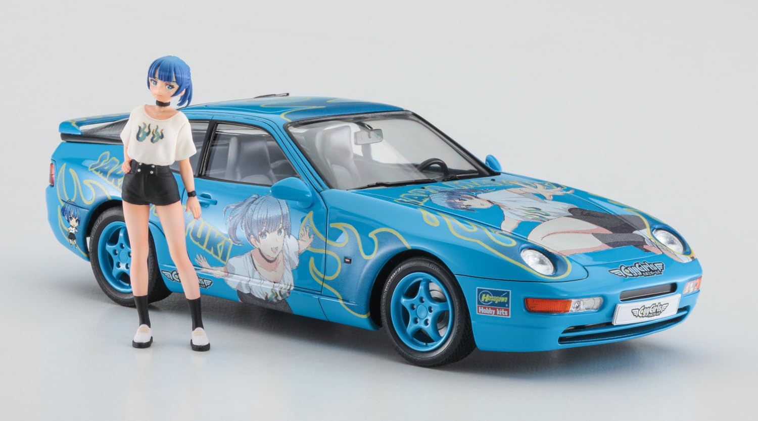 Hasegawa SP615 1/24 Porsche 968 Egg Girls Sara Maiyuki w/Figure - BanzaiHobby