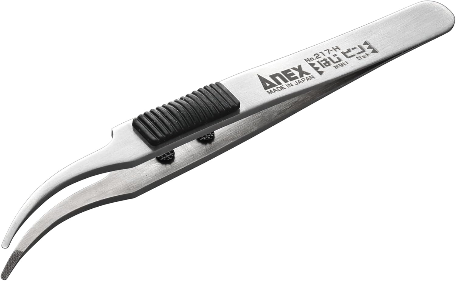 Mineshima 217-H Non Slipping Stainless Steel Tweezers with Round Tip Eagle Neck Shape Type (120 mm) - BanzaiHobby