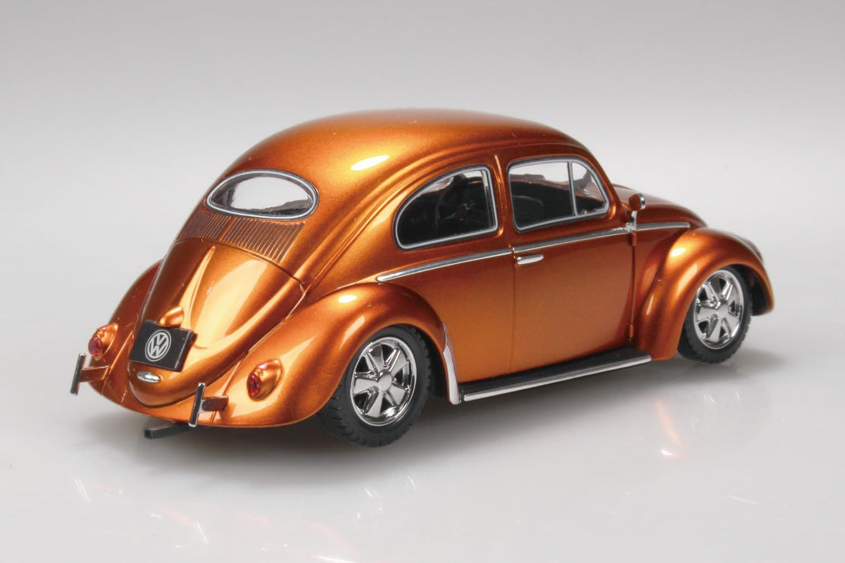 Aoshima 1/32 Rakupla Snap Kit No. 20CU-MO Volkswagen Beetle Custom (Metallic Orange) - BanzaiHobby