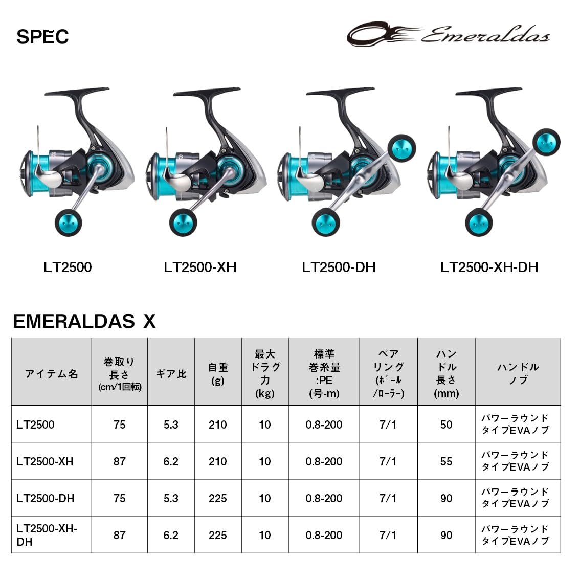 ダイワ(DAIWA) エギング専用リール 24エメラルダス X LT2500-XH-DH