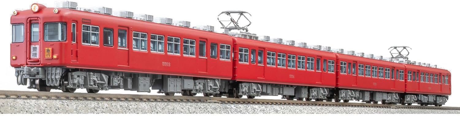 MicroAce A6063 Meitetsu 5500 Series Pre-Maintenance Scarlet 4-Cars Set - BanzaiHobby
