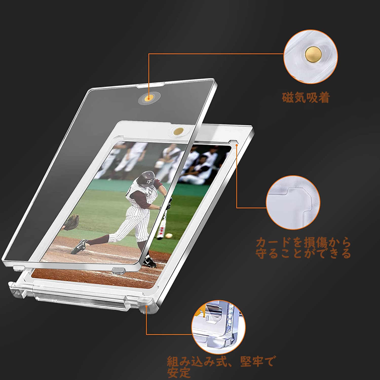 FFOGG マグネットローダー ポケカ ローダー UVカット マグネットホルダー 35pt 収納 トレカ保護ケース ケース 遊戯王カードケース ポケカ 磁石式 (ローダー10個) - BanzaiHobby