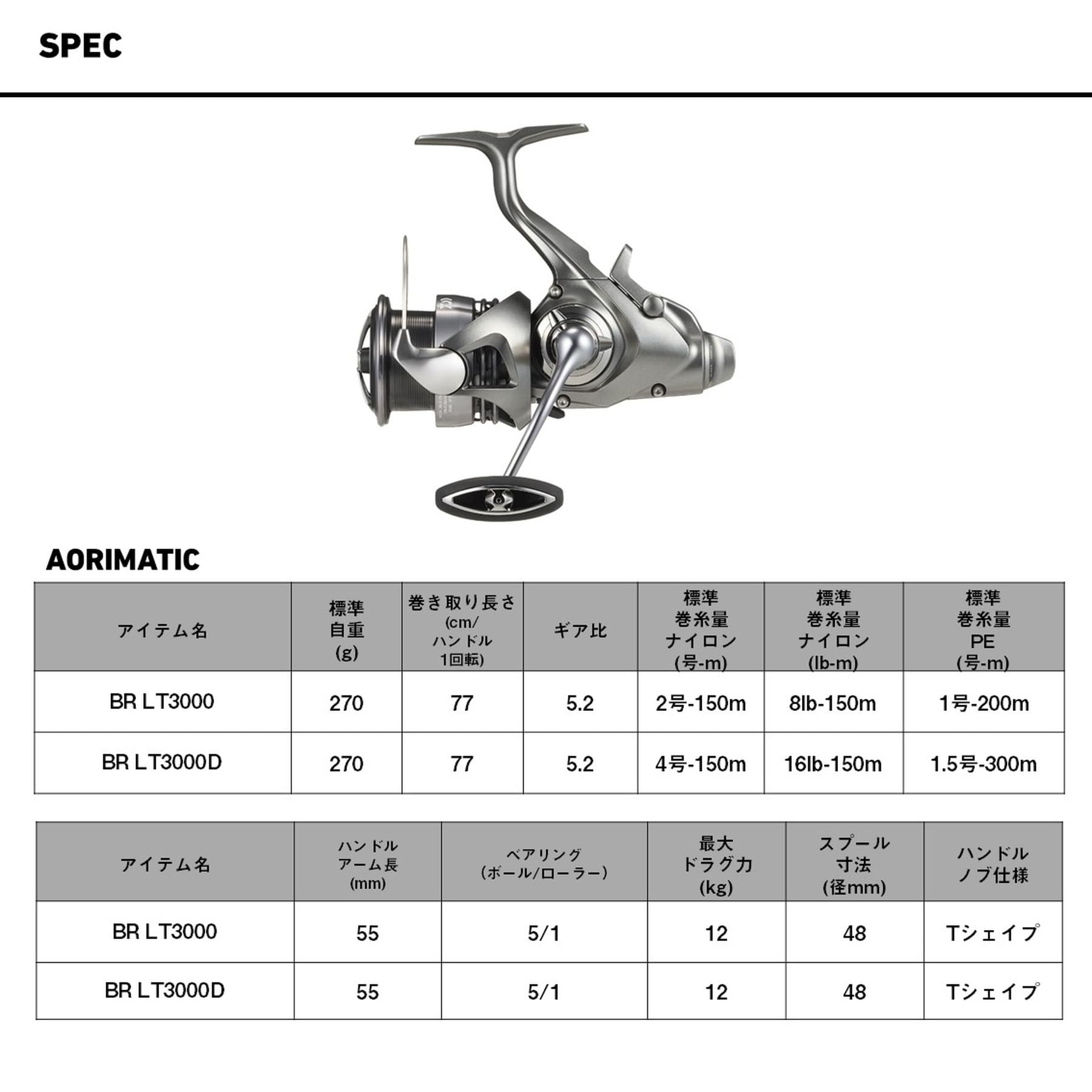 ダイワ(DAIWA) スピニングリール 26アオリマチックBR LT3000D