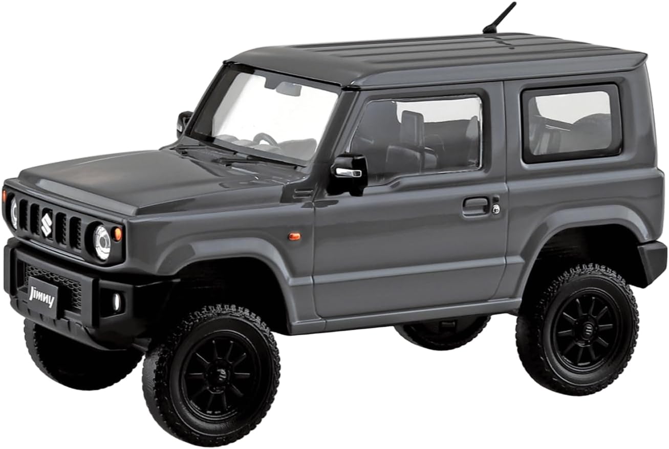 Aoshima 1/32 RakuPla Snap Kit No.09CU-MG Suzuki JB64 Jimny Custom Wheel (Medium Gray) - BanzaiHobby