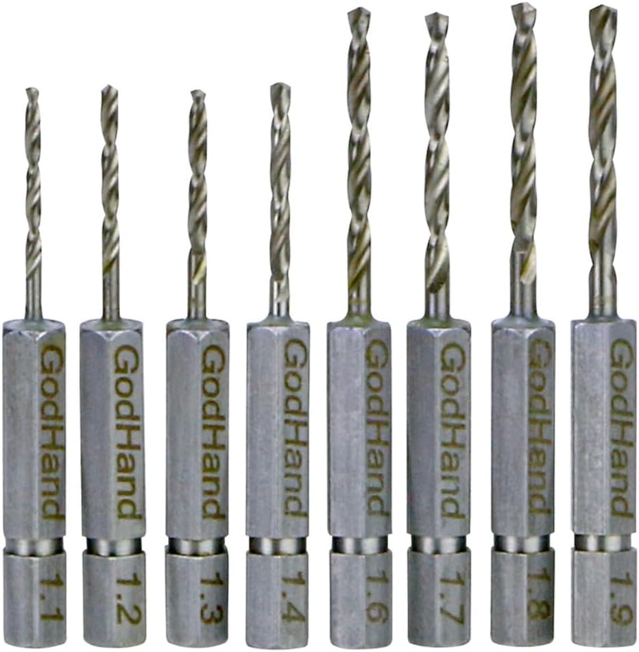 GodHand Quick Drill Bit Set of 8 (C) GH-DBQ-8C Hobby Tools