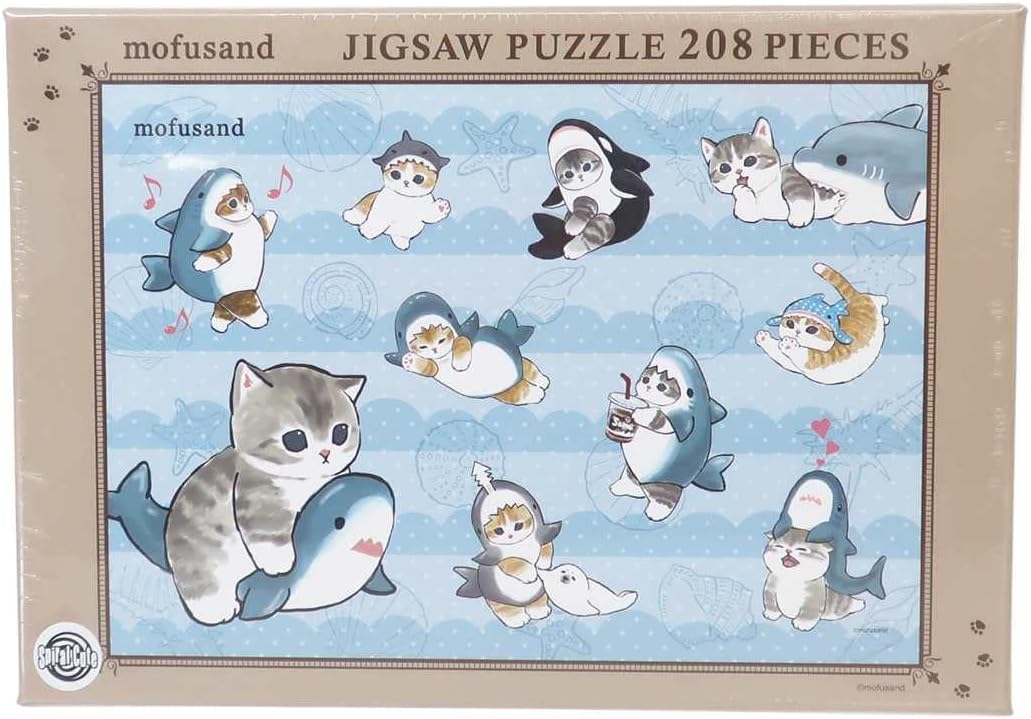 Ensky 208-093 mofusand shark - mofusand (Puzzle, 208 Pieces, 18.2 x 25.7 cm) - BanzaiHobby