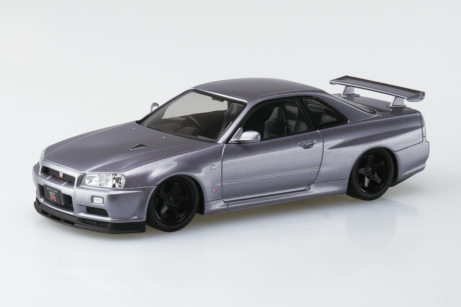 Aoshima 1/32 RakuPla Snap Kit No.12CU-AS Nissan R34 Skyline GT-R Custom Wheels (Athlete Silver)