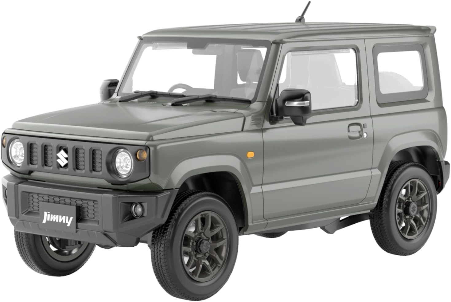 Aoshima 1/24 Raku Plastic Snap Car Series No.03-JG JB64 Jimny 2018 Jungle Green - BanzaiHobby