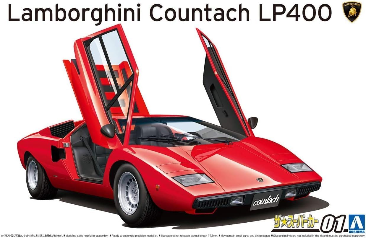 Aoshima 1/24 The Supercar No. 01 '74 Lamborghini Countach LP400