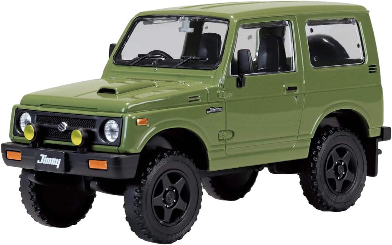 Aoshima 1/32 RakuPla Snap Kit No.18CU-OG Suzuki JA11 Jimny Custom Wheel (Olive Green) - BanzaiHobby