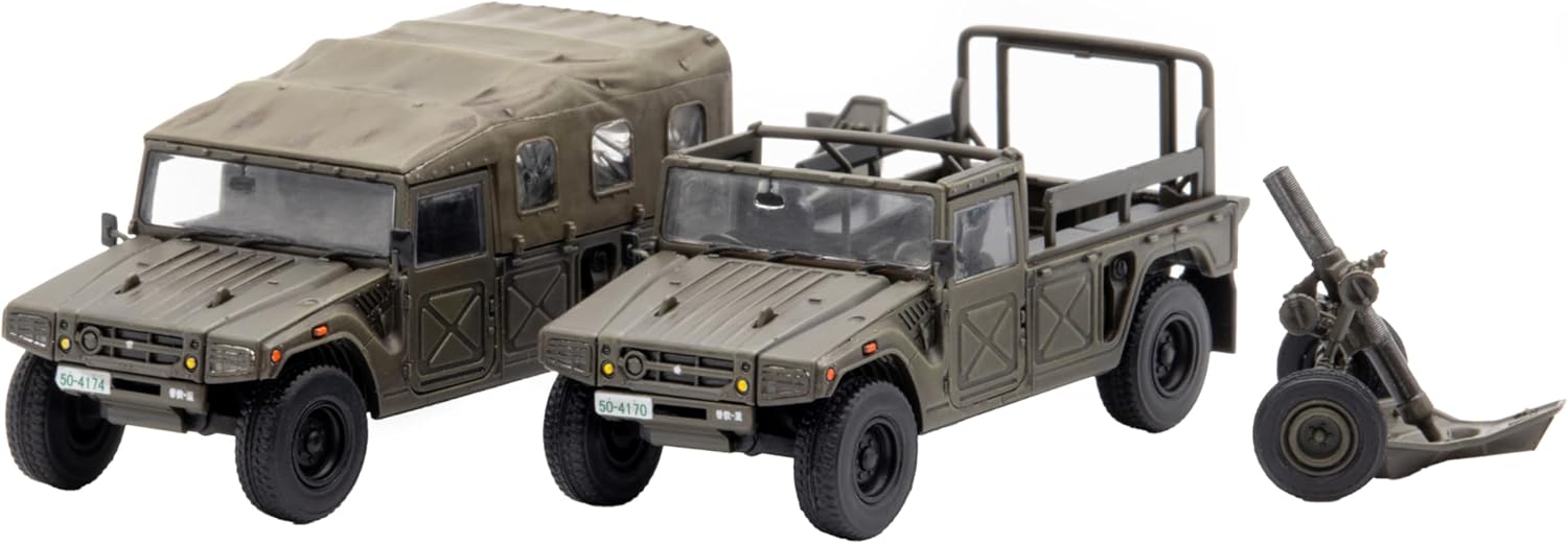 Fujimi 72M-20EX-2 JGSDF 120mm Heavy Mortar Towing Truck / 120mm RT Mortar (2 Units/2 Guns) Special Edition (with Realistic Molded Tires - BanzaiHobby