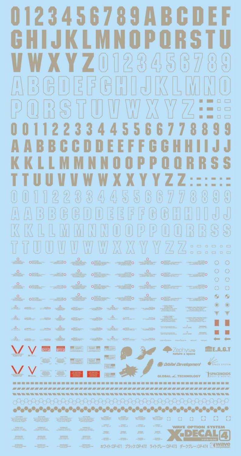 Wave OP473 Options System Series X Decal (Light Gray) - BanzaiHobby