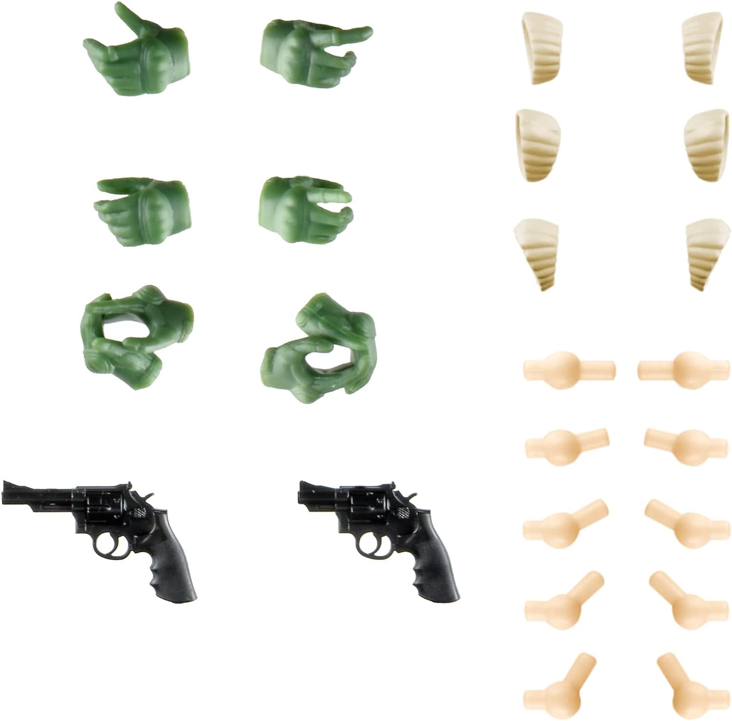 Tomytec Little Armory LAOP15 Creative Girl Garden Tactical Gloves 2 Revolver Set Green Parts for Plastic Model - BanzaiHobby