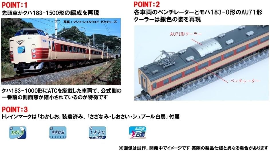 TOMIX 97640 N Gauge 183-0 Series Limited Express Train (KUHA 183-1500) Basic Set B 6 Cars Set