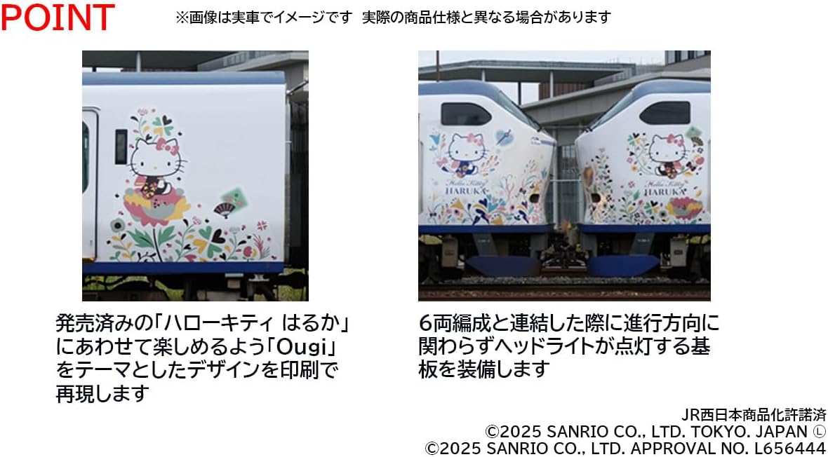 TOMIX 97208 N Gauge JR 281 Series Limited Express Train (Hello Kitty Haruka-Ougi) 3 Cars Add-on Set - BanzaiHobby