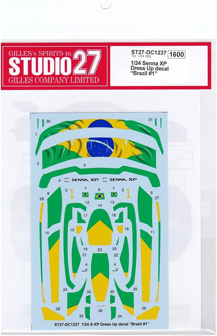 Studio27 ST27-DC1237 1/24 Senna XP Dress Up Brazil #1 - BanzaiHobby