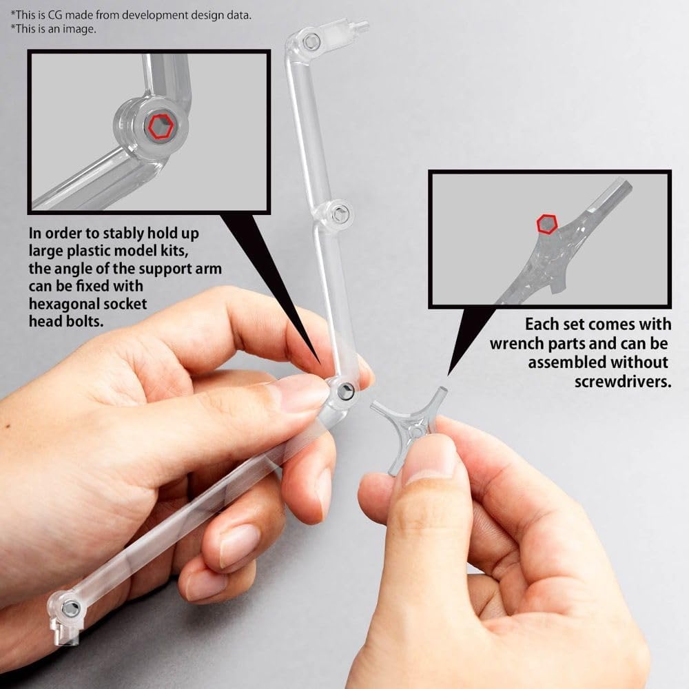 Bandai 2704773 Action Base 8 Clear Color Plastic Model Display Stand - BanzaiHobby