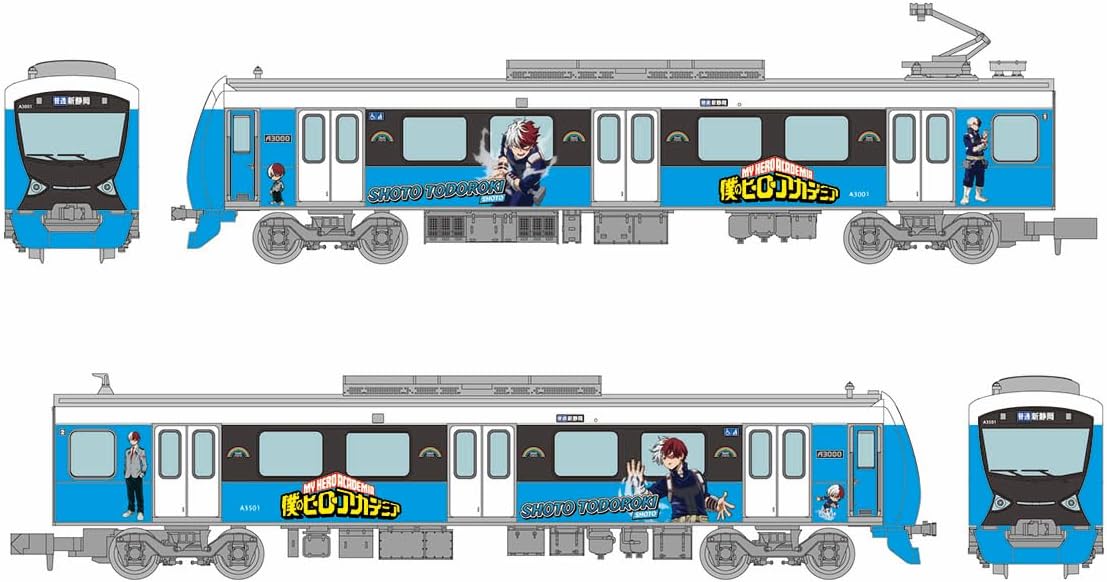TOMYTEC 332053 Railway Collection Shizuoka Railway A3000 Type My Hero Academia Shoto Todoroki 2-Car Set - BanzaiHobby
