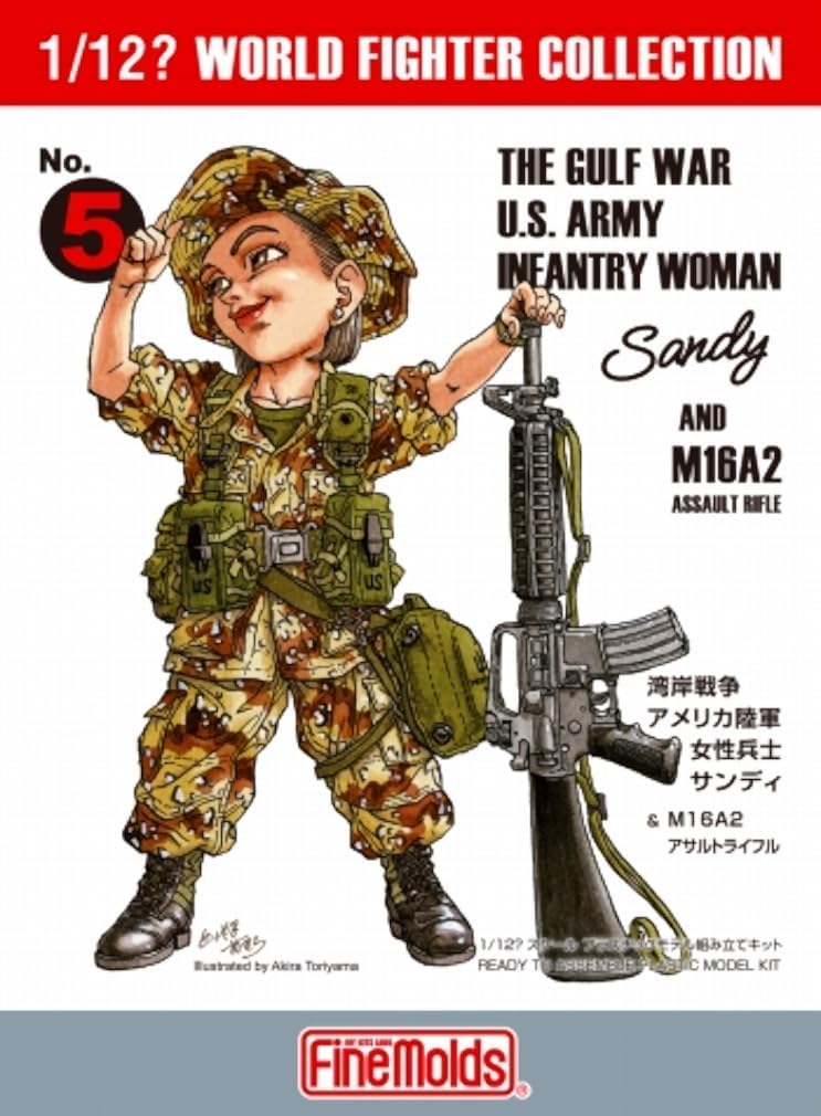 FineMolds FT05 1/12 World Fighter Collection US Army Female Soldier (Gulf War) Sandy & Colt M16A2 - BanzaiHobby