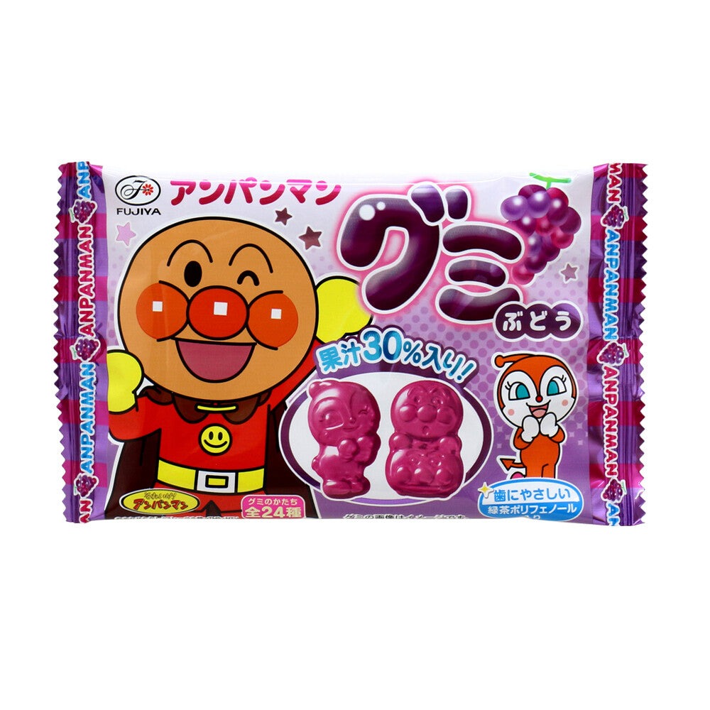Fujiya Anpanman Gummies - Grapes, 1 box (20 packs) - BanzaiHobby