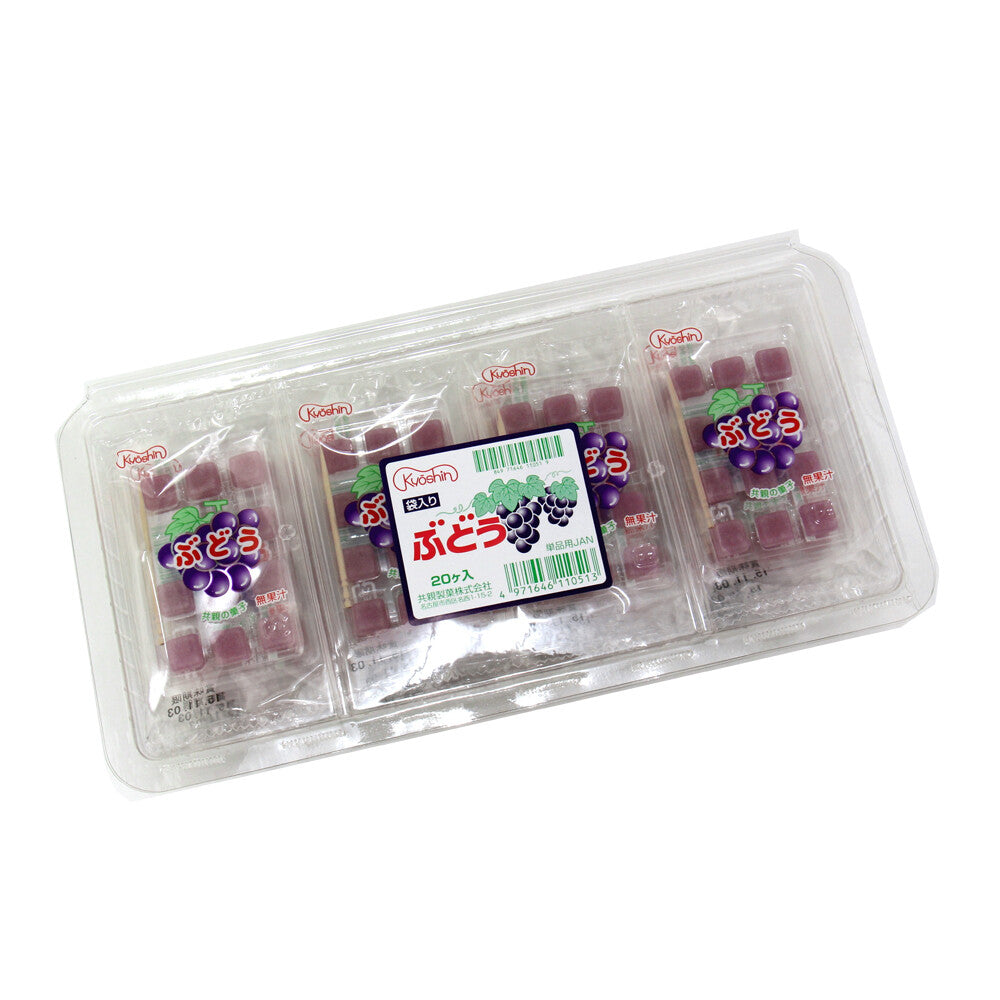 Kyoshin Grape Mochi Candy, 1 box (20 packs) - BanzaiHobby