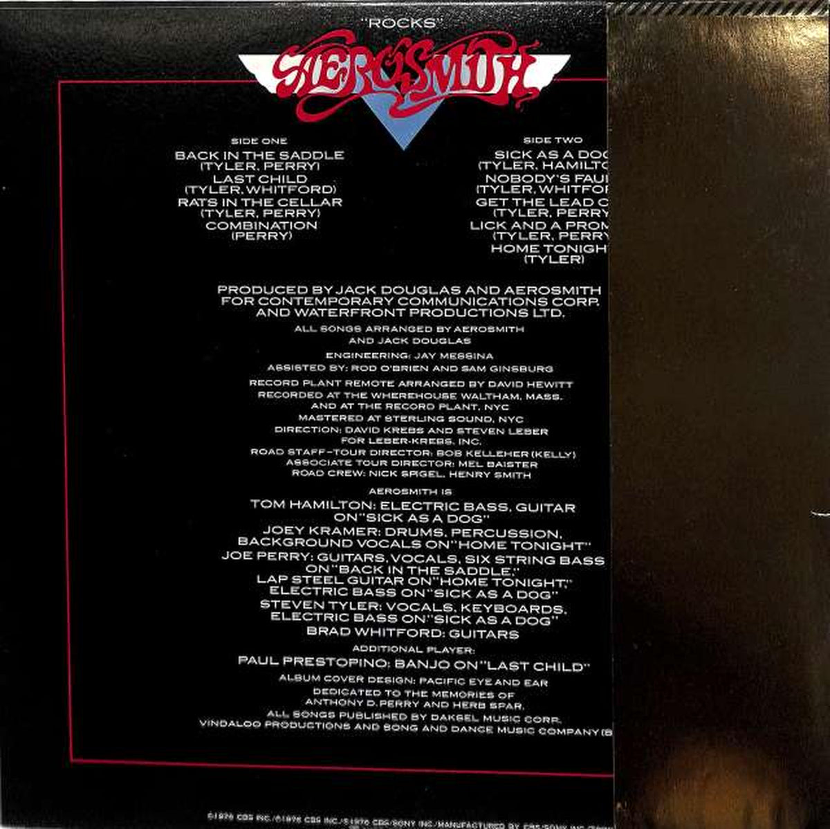 CBS Sony Aerosmith "Rocks" 25AP-78