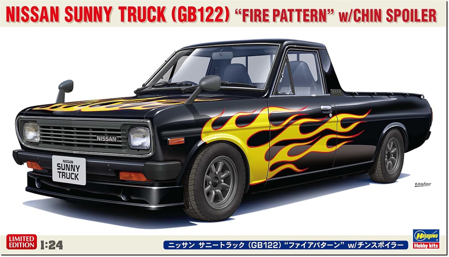 Hasegawa 20751 1/24 Nissan Sunny Truck (GB122) Fire Pattern w/Chin Spoiler - BanzaiHobby