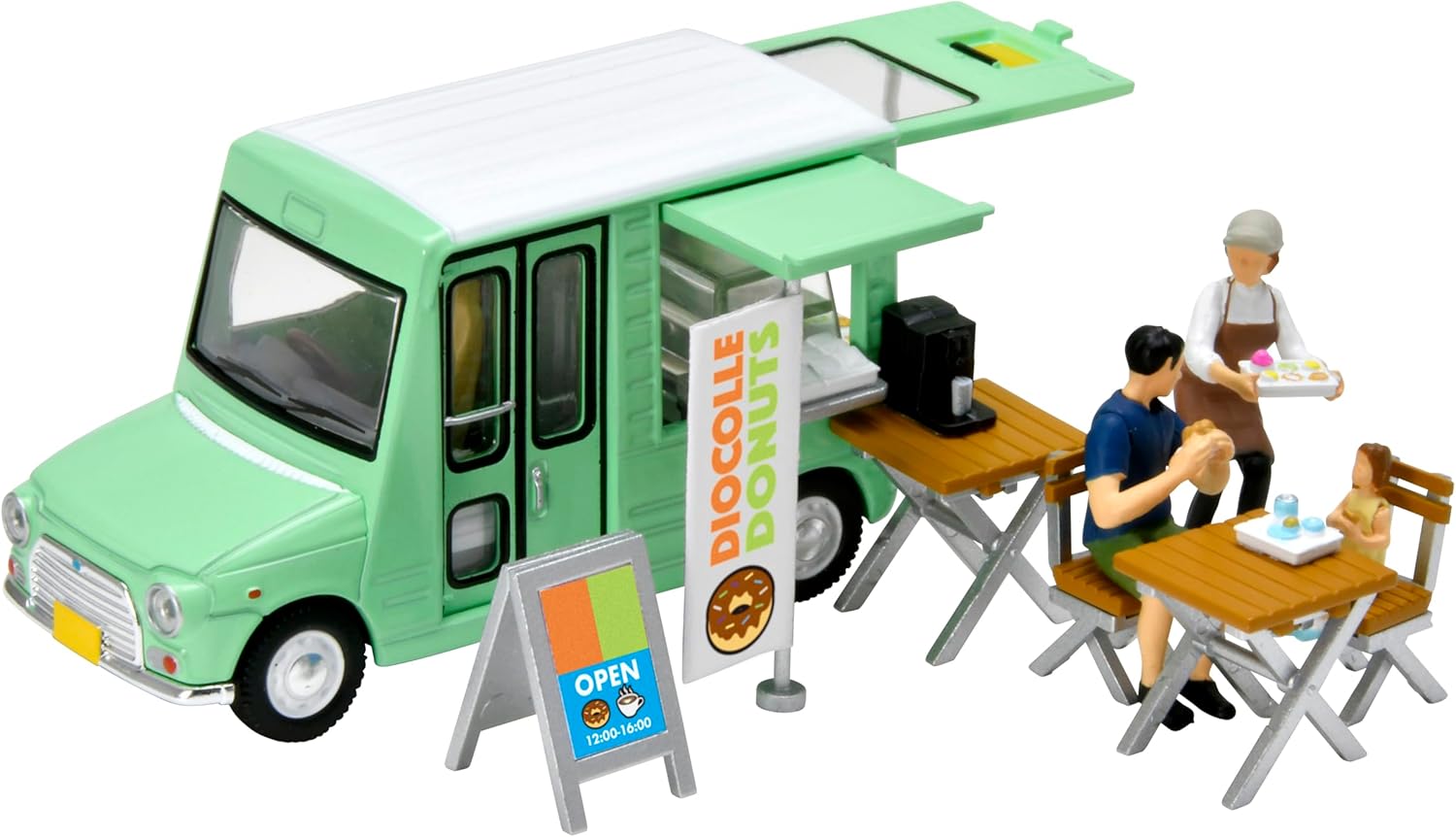 TOMYTEC 330578 1/64 Diocolle 64 #CarSnap 24a Donut Shop (with Daihatsu Mira Walk-Through Van) - BanzaiHobby